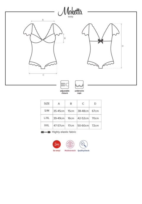 Obsessive Bielizna-Moketta body fioletowe S/M Obsessive Bielizna-Moketta body fioletowe S/M