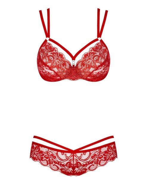 Obsessive Bielizna-860-SET-3 komplet 2-częściowy czerwony S/M Obsessive Bielizna-860-SET-3 komplet 2-częściowy czerwony S/M