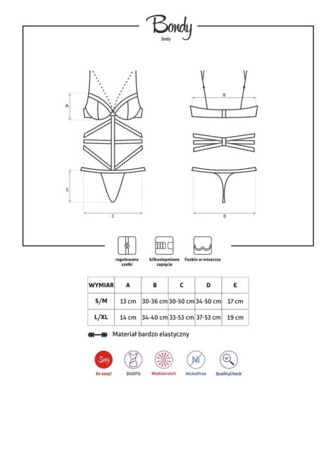 Obsessive Bielizna-Bondy body S/M Obsessive Bielizna-Bondy body S/M
