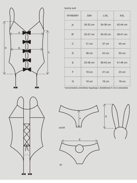 Obsessive Bielizna-Bunny suit kostium L/XL Obsessive Bielizna-Bunny suit kostium L/XL