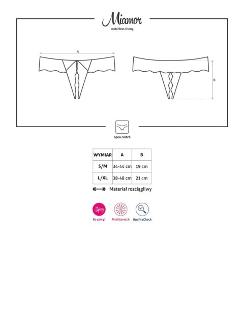 Obsessive Bielizna-Miamor stringi otwarte S/M Obsessive Bielizna-Miamor stringi otwarte S/M