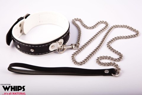 Whips Collections Wiązania - Obroża damska ze smyczą, biała Whips Collections Wiązania - Obroża damska ze smyczą, biała
