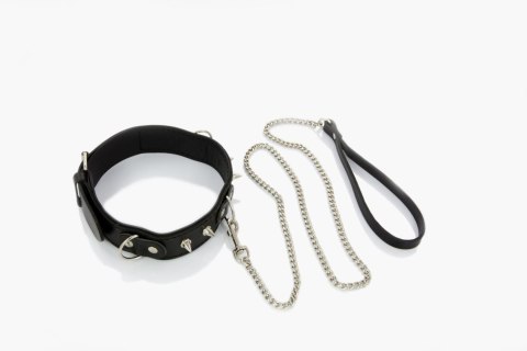 Whips Collections Wiązania-WHIPS obroża męska z półkółkami i smyczą Whips Collections Wiązania-WHIPS obroża męska z półkółkami i smyczą
