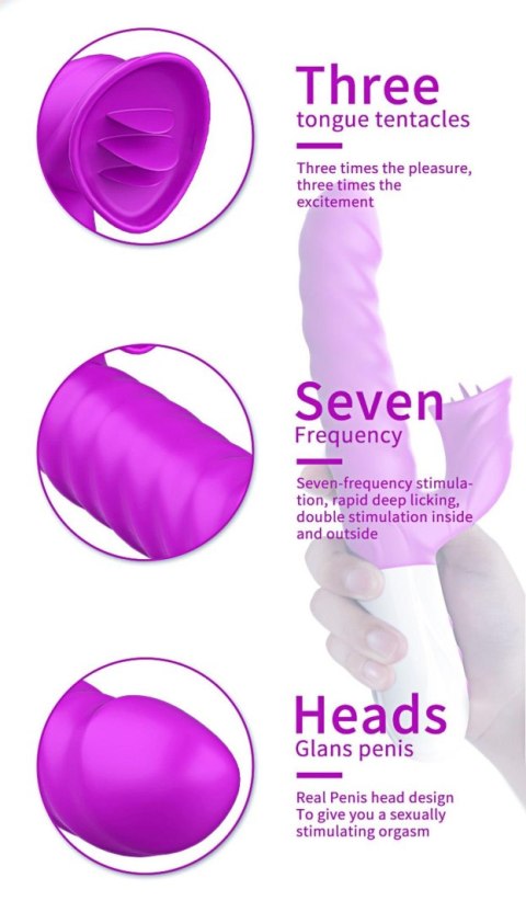 Wibrator Fox Wibrator-Silicon, wibrator 7 Function and Heating Mode, PURPLE Wibrator Fox Wibrator-Silicon, wibrator 7 Function and Heating Mode, PURPLE