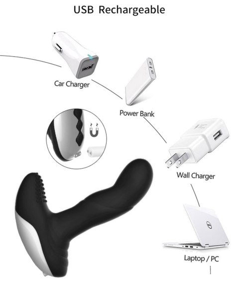 Boss Series Fox Wibrator-Silicone Massager USB 7 Function + Pulsator / Heating BLACK Boss Series Fox Wibrator-Silicone Massager USB 7 Function + Pulsator / Heating BLACK