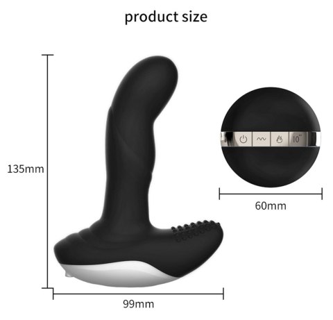 Boss Series Fox Wibrator-Silicone Massager USB 7 Function + Pulsator / Heating BLACK Boss Series Fox Wibrator-Silicone Massager USB 7 Function + Pulsator / Heating BLACK