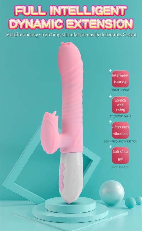 Wibrator Fox Wibrator-Silicone wibrator USB 7 Function and Thrusting Function / Heating, pink Wibrator Fox Wibrator-Silicone wibrator USB 7 Function and Thrusting Function / Heating, pink