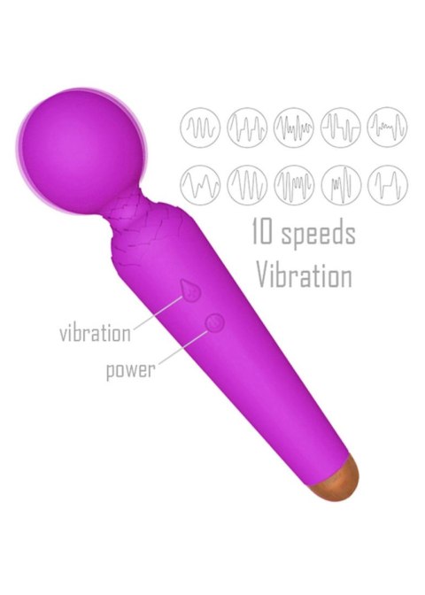 Stymulator, wibrator-Mini wibrator Power Wand, różdżka, mikrofon USB 20 Functions - Purple Stymulator, wibrator-Mini wibrator Power Wand, różdżka, mikrofon USB 20 Functions - Purple