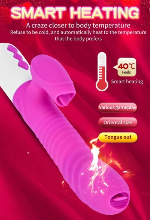 Wibrator-Silicone wibrator USB 7 Function and Thrusting Function / Heating, purple