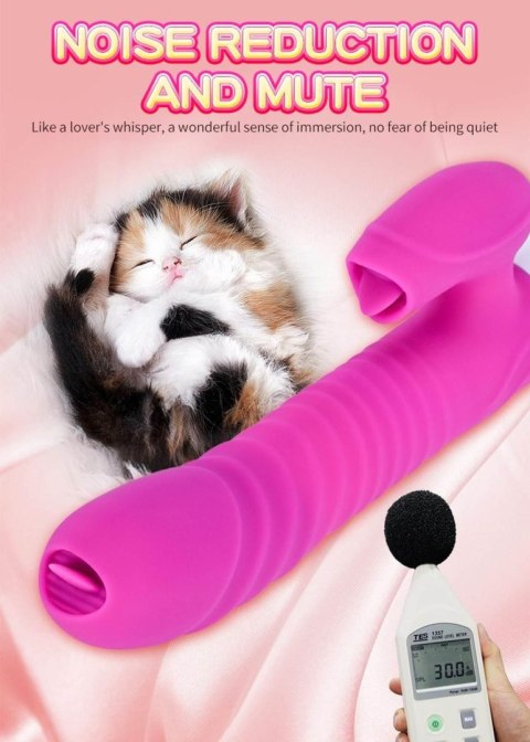 Wibrator-Silicone wibrator USB 7 Function and Thrusting Function / Heating, purple
