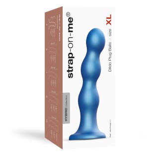 DILDO plug, korek analny BALLS METALLIC BLUE - XL