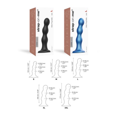 DILDO plug, korek analny BALLS METALLIC BLUE - XL