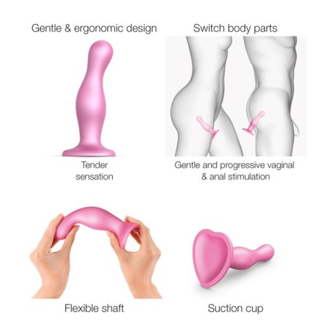 DILDO plug, korek analny CURVY METALLIC SUGAR PINK- S DILDO plug, korek analny CURVY METALLIC SUGAR PINK- S