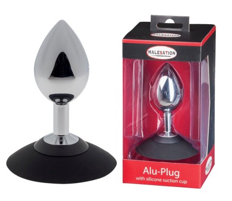 MALESATION Alu-Plug, korek analny with suction cup large, chrome MALESATION Alu-Plug, korek analny with suction cup large, chrome