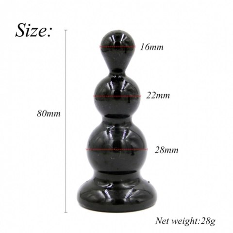 Korek analny black anal plug, korek analny 3,2 inch / 8 cm