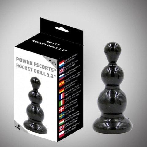 Korek analny black anal plug, korek analny 3,2 inch / 8 cm