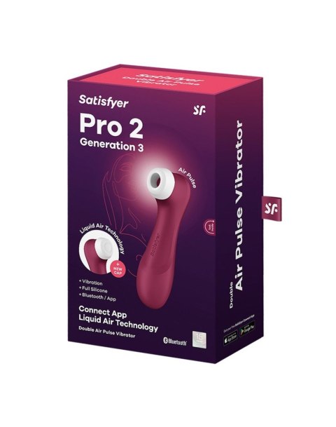 Masażer łechtaczki Satisfyer Pro 2 Generation 3 – Wine Red | Air Pulse, Wibracje i Aplikacja w jednym Masażer łechtaczki Satisfyer Pro 2 Generation 3 – Wine Red | Air Pulse, Wibracje i Aplikacja w jednym