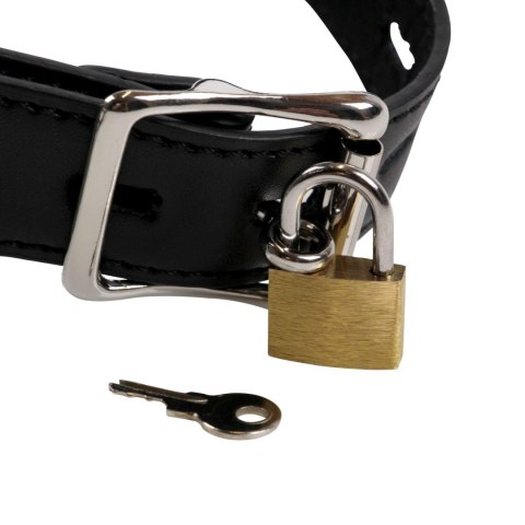 Open Mouth Gag Head Harness with Plug Stopper - Black Open Mouth Gag Head Harness with Plug Stopper - Black