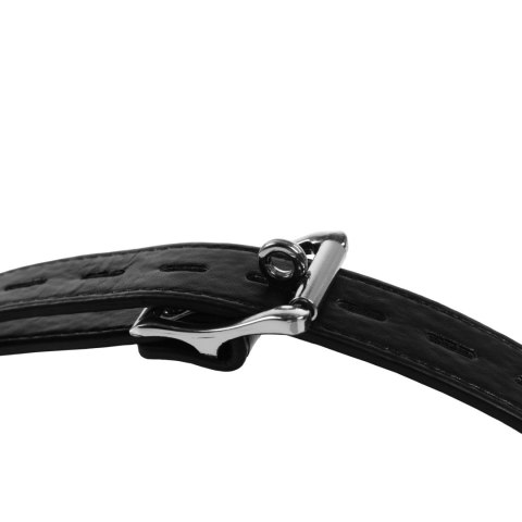 Open Mouth Gag Head Harness with Plug Stopper - Black Open Mouth Gag Head Harness with Plug Stopper - Black