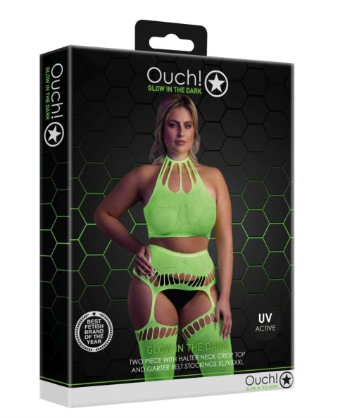 Two Piece with Crop Top and Stockings XL/XXXXL Two Piece with Crop Top and Stockings XL/XXXXL