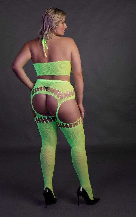 Two Piece with Crop Top and Stockings XL/XXXXL Two Piece with Crop Top and Stockings XL/XXXXL