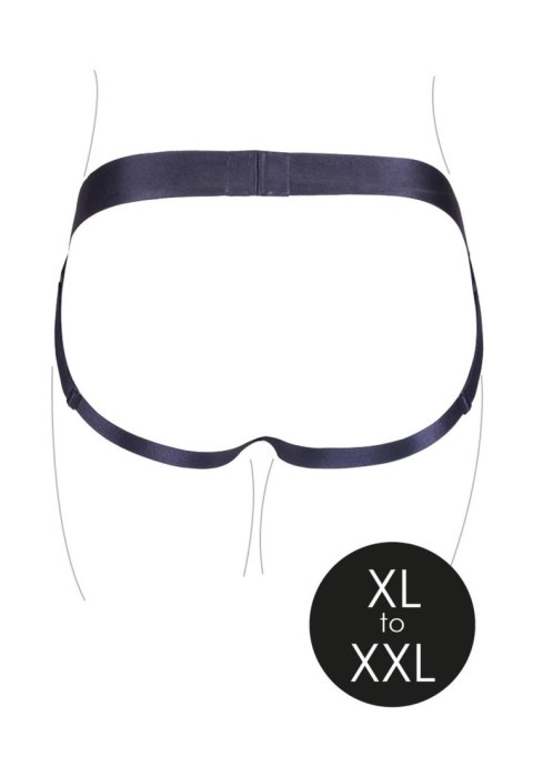 Vibrating Strap-on Panty Harness with Open Back - XL/XXL Vibrating Strap-on Panty Harness with Open Back - XL/XXL