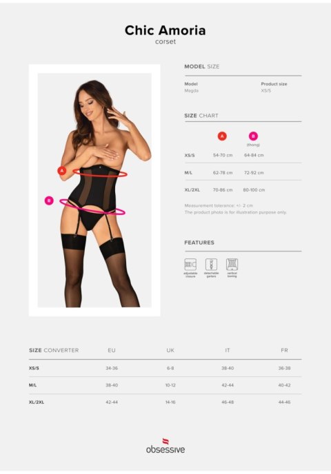 Chic Amoria gorset i stringi XS/S Chic Amoria gorset i stringi XS/S