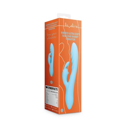 Ribbed Ultra Soft Silicone Wibrator króliczek, rabbit wibrator - Glacial Blue Ribbed Ultra Soft Silicone Wibrator króliczek, rabbit wibrator - Glacial Blue