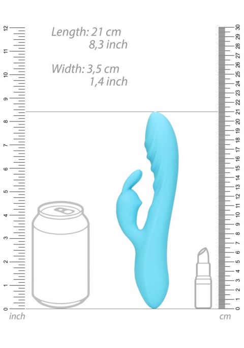 Ribbed Ultra Soft Silicone Wibrator króliczek, rabbit wibrator - Glacial Blue Ribbed Ultra Soft Silicone Wibrator króliczek, rabbit wibrator - Glacial Blue