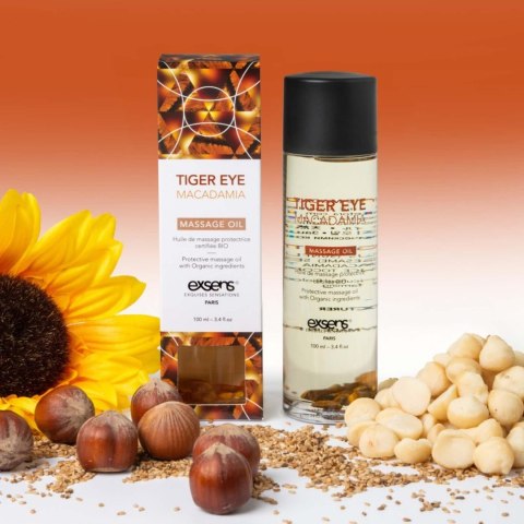 TIGER EYE MACADAMIA Organic Massage Oil with stones 100 ml TIGER EYE MACADAMIA Organic Massage Oil with stones 100 ml
