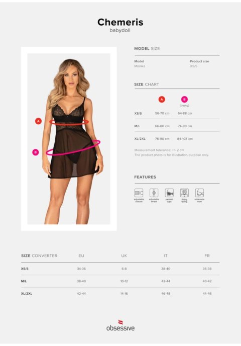 Chemeris babydoll i stringi XS/S Chemeris babydoll i stringi XS/S