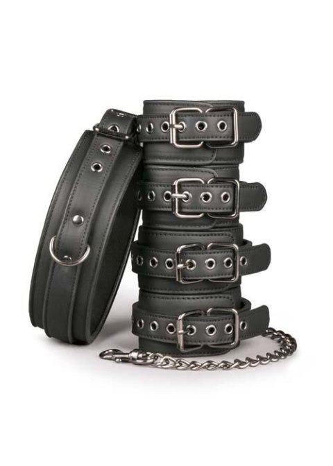 Kajdanki-Fetish set with collar, ankle- and wrist cuffs Kajdanki-Fetish set with collar, ankle- and wrist cuffs