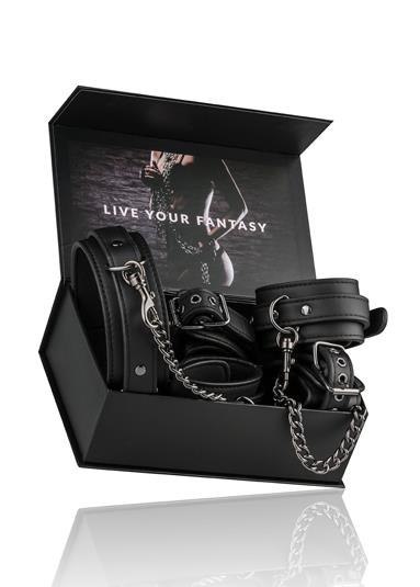 Kajdanki-Fetish set with collar, ankle- and wrist cuffs Kajdanki-Fetish set with collar, ankle- and wrist cuffs