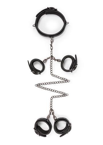 Kajdanki-Fetish set with collar, ankle- and wrist cuffs Kajdanki-Fetish set with collar, ankle- and wrist cuffs