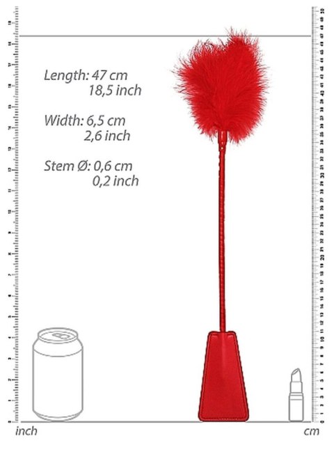 Ouch! Crop With Feather - Red Ouch! Crop With Feather - Red
