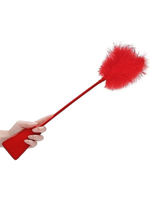 Ouch! Crop With Feather - Red Ouch! Crop With Feather - Red