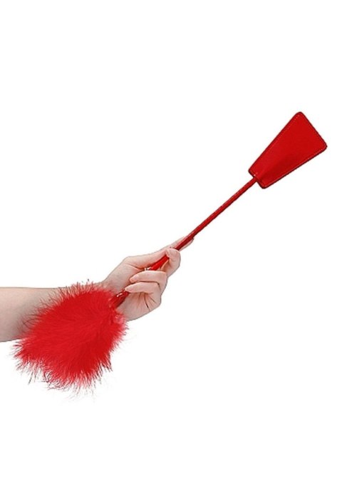 Ouch! Crop With Feather - Red Ouch! Crop With Feather - Red
