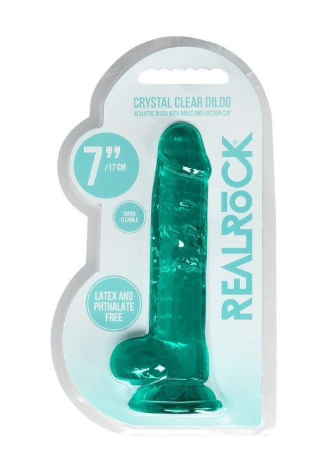 7"""" / 19 cm Realistic Dildo With Balls - Turquoise 7"""" / 19 cm Realistic Dildo With Balls - Turquoise