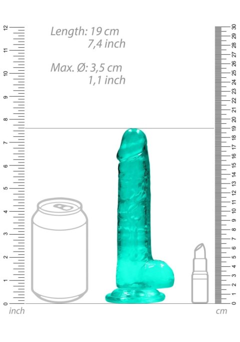 7"""" / 19 cm Realistic Dildo With Balls - Turquoise 7"""" / 19 cm Realistic Dildo With Balls - Turquoise