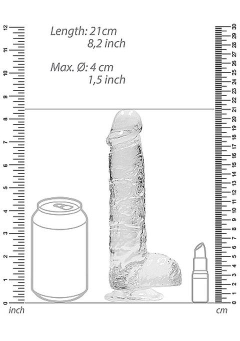 8"" / 20 cm Realistic Dildo With Balls - Transparent 8"" / 20 cm Realistic Dildo With Balls - Transparent