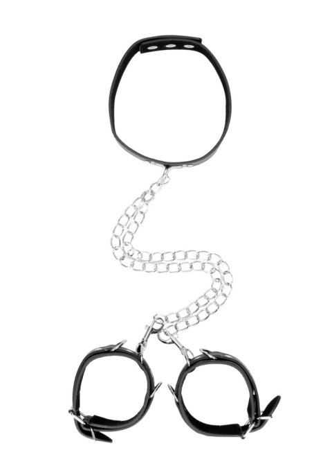 Bonded Leather Collar With Hand Cuffs Bonded Leather Collar With Hand Cuffs