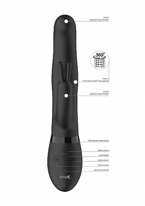 Izara - Rotating Beads Wibrator króliczek, rabbit - Black Izara - Rotating Beads Wibrator króliczek, rabbit - Black