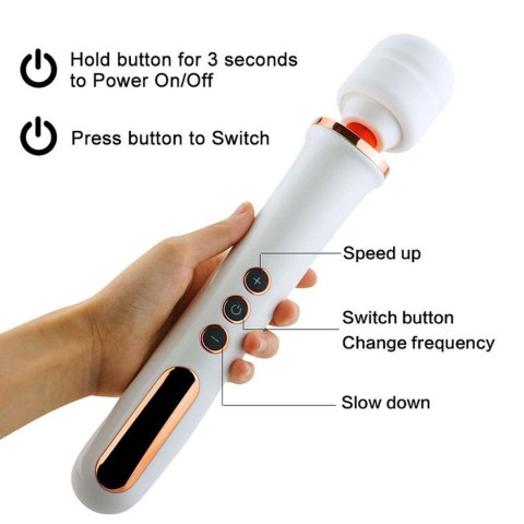 Stymulator, wibrator-Wibrator, masażer, wand Super Powerful USB White 20 Function