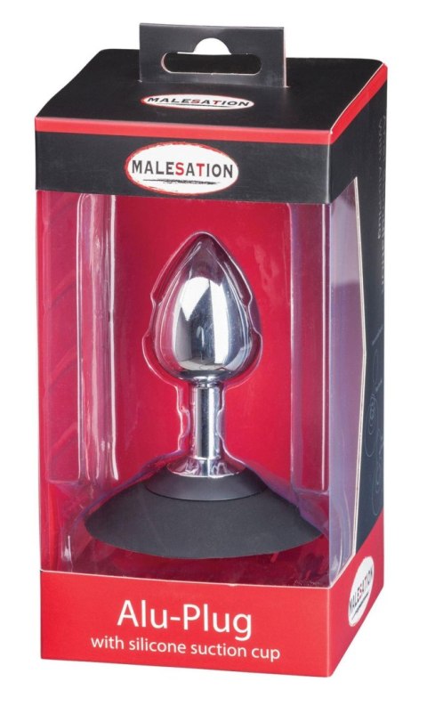 MALESATION Alu-Plug, korek analny with suction cup medium, chrome MALESATION Alu-Plug, korek analny with suction cup medium, chrome