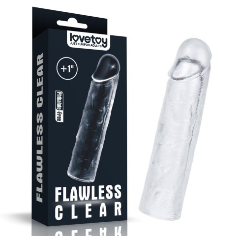 Flawless Clear Penis Sleeve Add 1'' Flawless Clear Penis Sleeve Add 1''