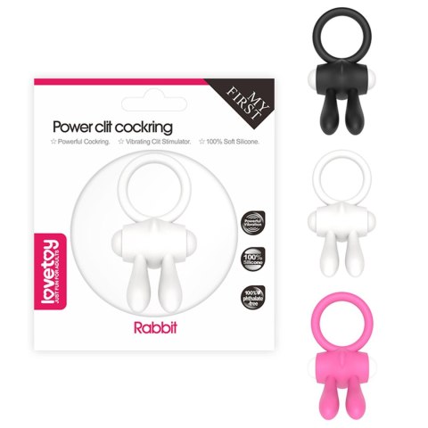 Power Clit Silicone Cockring Black Power Clit Silicone Cockring Black