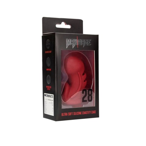 Model 28 - Ultra Soft Silicone Chastity Cage - Red Model 28 - Ultra Soft Silicone Chastity Cage - Red