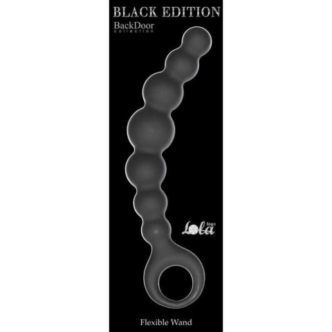Plug, korek analny-Anal Beads Flexible Wand Black