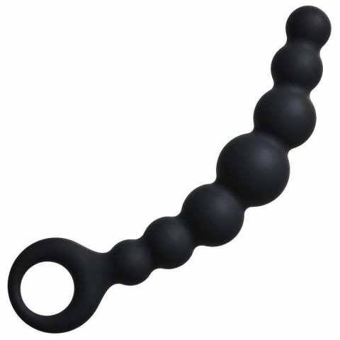 Plug, korek analny-Anal Beads Flexible Wand Black