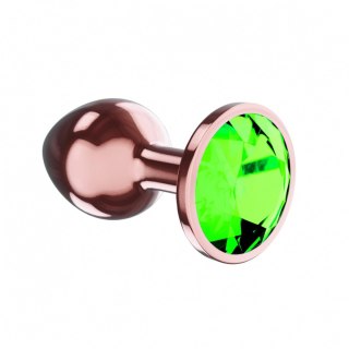 Plug, korek analny-Butt Plug, korek analny Diamond Emerald Shine S Rose Gold